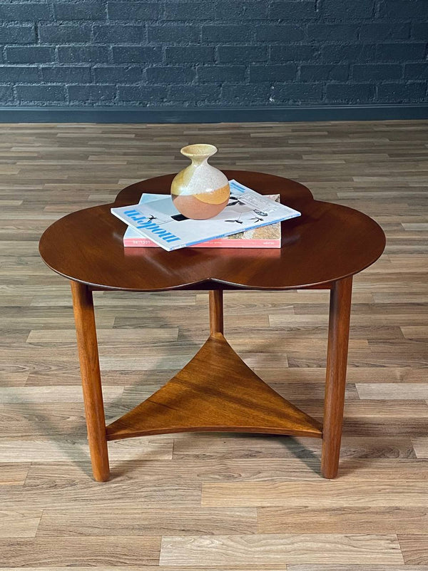 Mid-Century Modern Clover Leaf Side Table w/ Magazine Shelf, c.1960’s