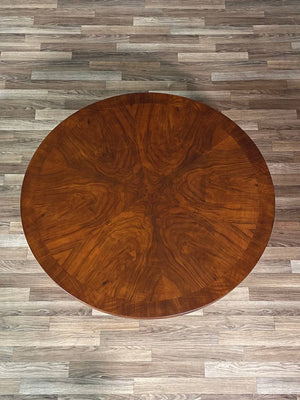 Mid-Century Modern Round Burl Walnut Coffee Table by Baker, c.1960’s