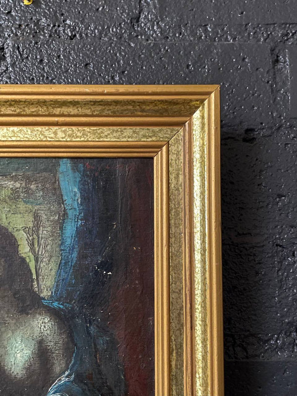 Signed Vintage European Expressionist Madonna & Child Oil Painting, c.1960’s