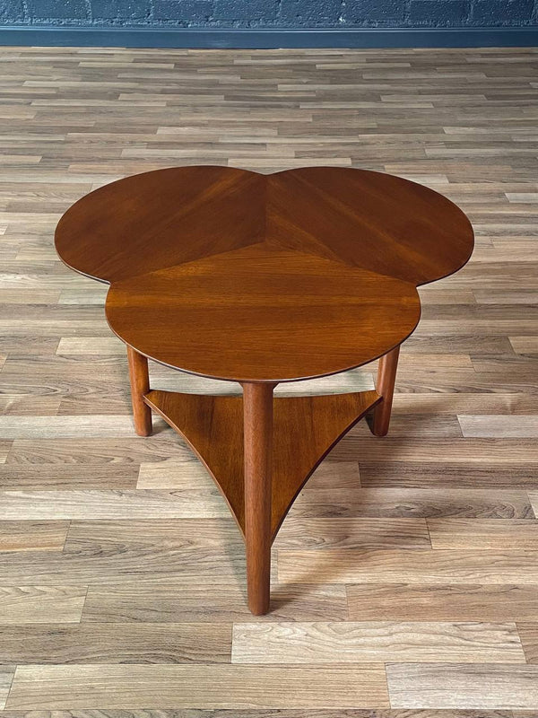 Mid-Century Modern Clover Leaf Side Table w/ Magazine Shelf, c.1960’s