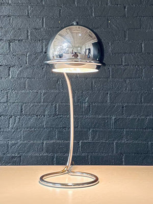 Mid-Century Space-Age Chrome Eyeball Desk Lamp w/ Loop Base, c.1960’s