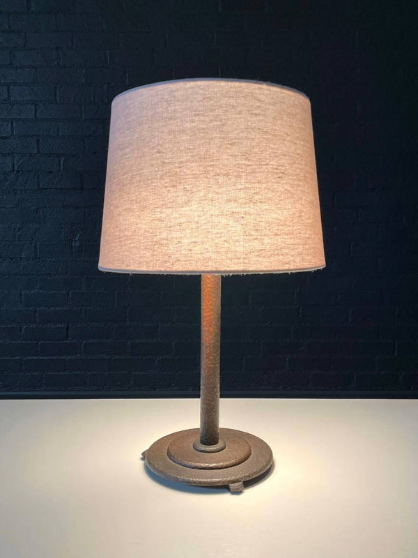 Mid-Century Modern Brutalist Hammered Table Lamp, c.1950’s