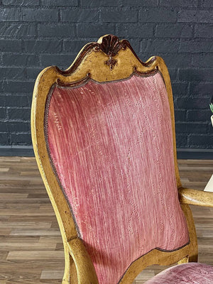 Set of 8x French Style Painted & Carved Wood Dining Chairs, c.1950’s