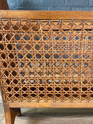 Mid-Century Modern Cane Magazine Rack