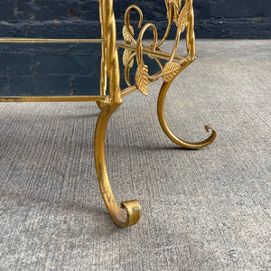 Vintage Gilt Metal & Glass Display Shelf Curio, c.1950’s