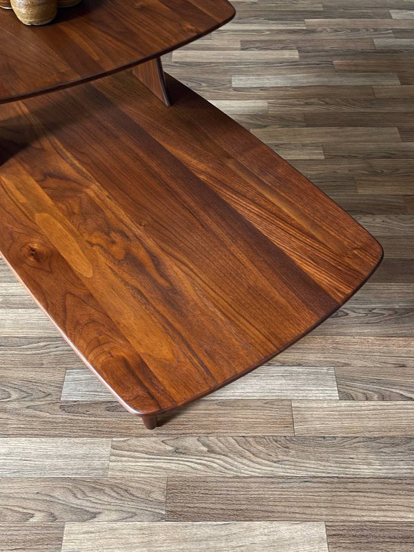 Mid-Century Modern Two-Tier Walnut Side Table by Ace-Hi, c.1960’s