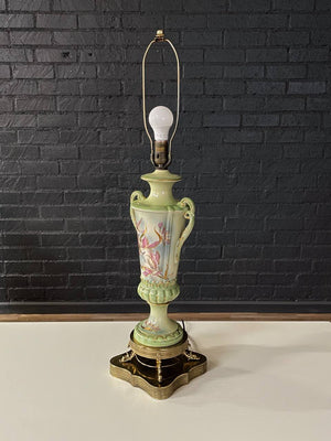 Pair of Vintage Pair of Green Porcelain Urn Shape Table Lamps, c.1960’s
