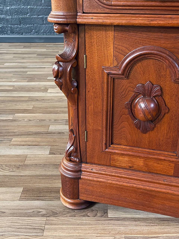 Antique American Walnut & Marble Top Cabinet, c.1900’s