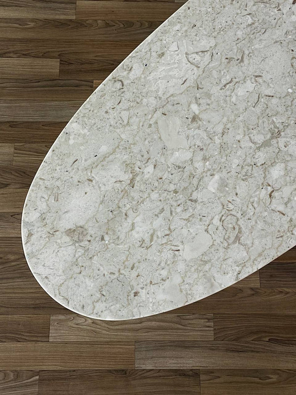 Mid-Century Modern Surfboard Style Marble & Walnut Coffee Table, c.1960’s