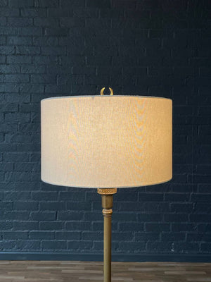 Antique French Neoclassical Style Gilt Bronze & Onyx Floor Lamp w/ Winged Caryatids, c.1930s