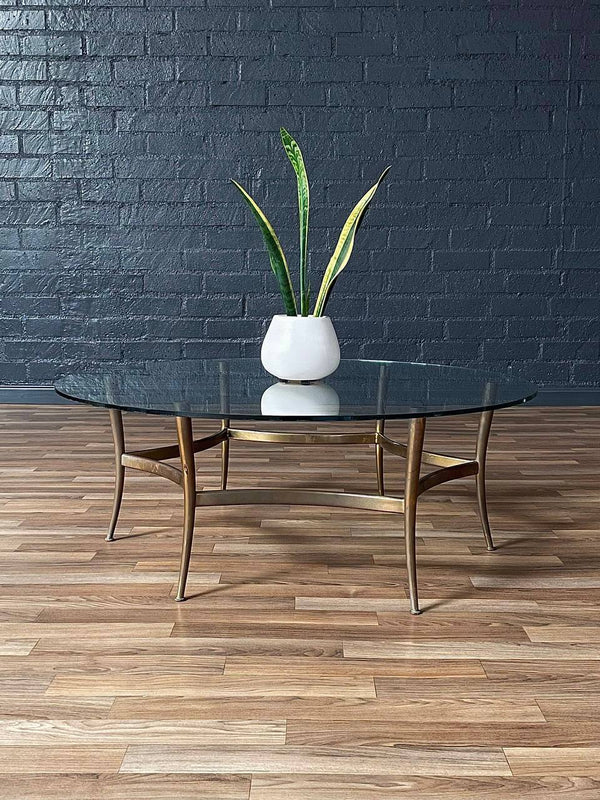 Mid-Century Italian Modern Brass & Glass Coffee Table, c.1960’s