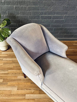 Vintage French Louis XVI Style Chaise Lounge w/ Fluted Legs, c.1950’s