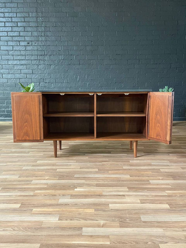 Mid-Century Modern Walnut Credenza w/ Stone Top by Jack Cartwright, c.1960’s