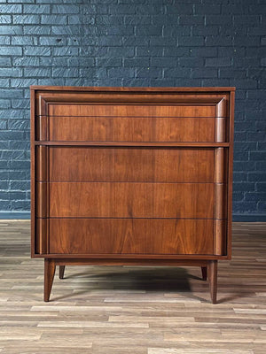 Mid-Century Modern Walnut Highboy Dresser by Basic Witz, c.1960’s
