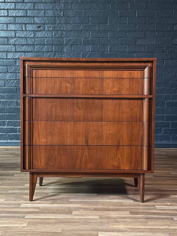 Mid-Century Modern Walnut Highboy Dresser by Basic Witz, c.1960’s