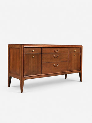 Mid Century Modern Walnut & Brass Credenza by Century Furniture, c.1960's