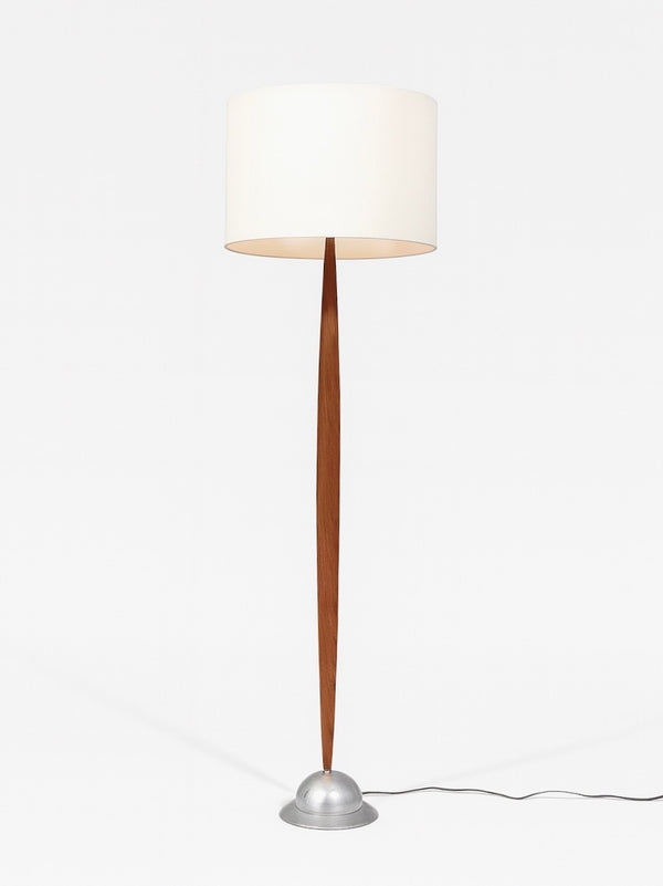 Mid-Century Modern Oak & Aluminum Floor Lamp, c.1960’s