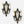 Pair of Italian Florentine Painted Metal & Etched Mirror Wall Sconces, c.1920's