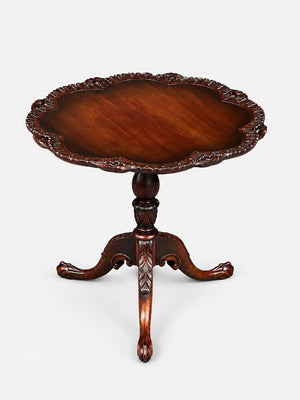 American Chippendale Revival Mahogany Pie-Crust Tilt-Top Table, c.1940's
