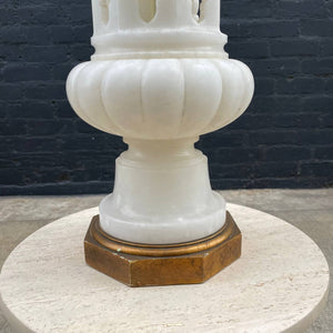 Mid-Century Modern Sculpted Marble Table Lamp with Gold Leaf Base, c.1960’s