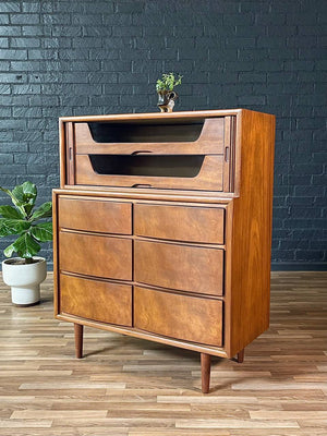 Mid-Century Modern Tambour-Door Highboy Dresser, c.1960’s