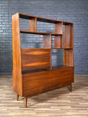 Mid-Century Modern Walnut Room Divider or Bookshelf by J.B. Van Sciver, c.1960’s