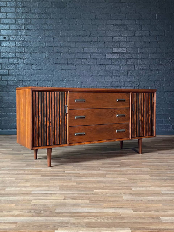 Mid-Century Modern Walnut & Rosewood Credenza by Bassett Furniture, c.1960’s