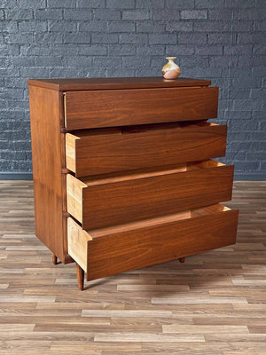 Mid-Century Modern Walnut Highboy Dresser by Harmony House, c.1960’s