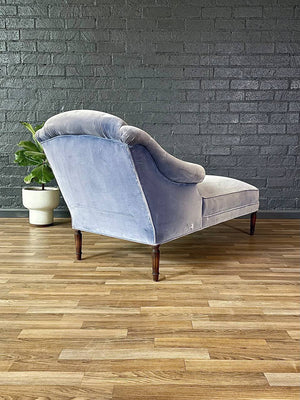 Vintage French Louis XVI Style Chaise Lounge w/ Fluted Legs, c.1950’s
