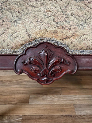 Antique Chippendale Revival Carved Mahogany Loveseat w/ Ball & Claw Feet, c.1930s