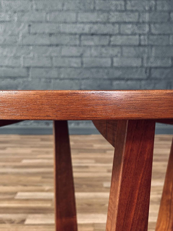 Mid-Century Modern Round Walnut Side Table w/ Sculpted Base, c.1960’s