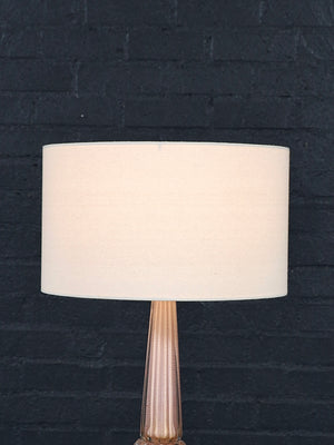 Italian Hollywood Regency Pink Murano Glass Table Lamp w/ Gold Flecks, c.1960’s