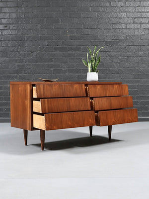 Mid-Century Modern Louvered Drawer Walnut Dresser, c.1960’s