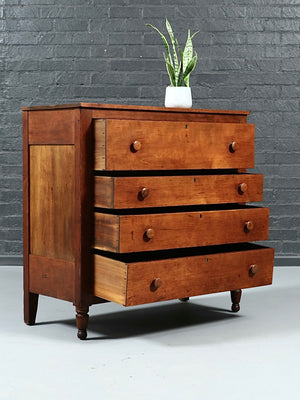 Early American Farmhouse Cherry 4-Drawer Dresser, c.1900’s