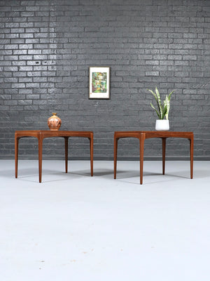 Pair of Mid-Century Modern “Rhythm” Walnut Side Tables by Lane, c.1960’s