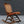 American Victorian Folding Cane Rocking Chair w/ Carved Rose Crest, c.1920's