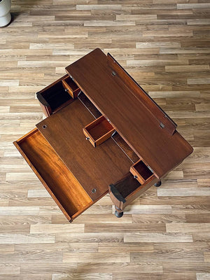 Antique Spinet Style Writing Desk w/ Hidden Deawers, c.1940’s