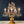Italian Gilt Tole Floral Crystal Candelabra Table Lamp, c.1950’s