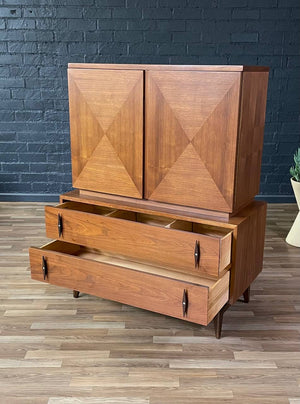 Mid-Century Modern Sculpted Highboy Dresser by American of Martinsville, c.1960’s