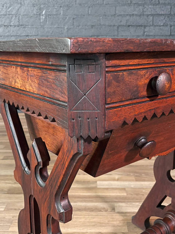 Early American Victorian Style Walnut Sewing / Work Table, c.1880’s