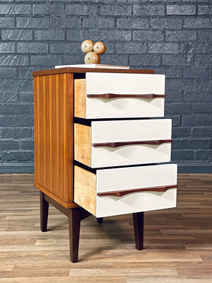 Mid-Century Two-Tone Lacquered & Walnut Night Stand, c.1960’s