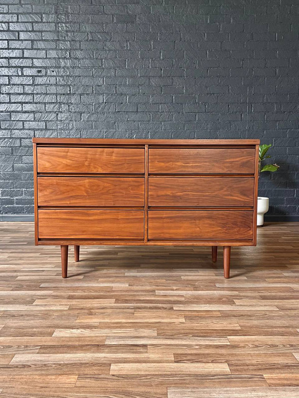 Mid-Century Modern 6-Drawer Walnut Dresser, c.1960’s