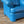 Vintage Post Modern Blue Leather Lounge Chair w/ Ottoman, c.1980’s