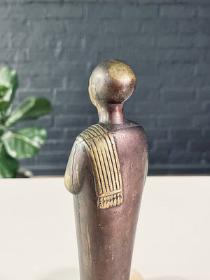 Egyptian Style Brass & Marble Figurative Sculpture