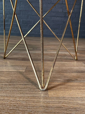 Italian Modern Pink Marble & Brass Side Table by Rene Brancusi, c.1960’s