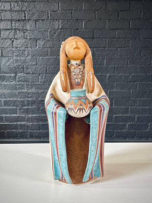 Vintage Native American “Hopi Maiden” Ceramic Sculpture by Terry Slonaker
