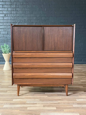 Mid-Century Modern “Rhythm” Walnut Highboy Dresser by Lane, c.1950’s