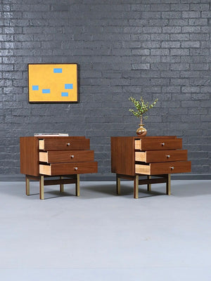 Pair of Mid Century Modern 3-Drawer Night Stands by American of Martinsville, c.1960’s