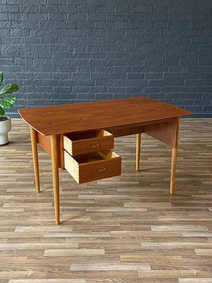 Mid-Century Danish Modern Teak & Oak Desk w/ Bookcase, c.1960’s