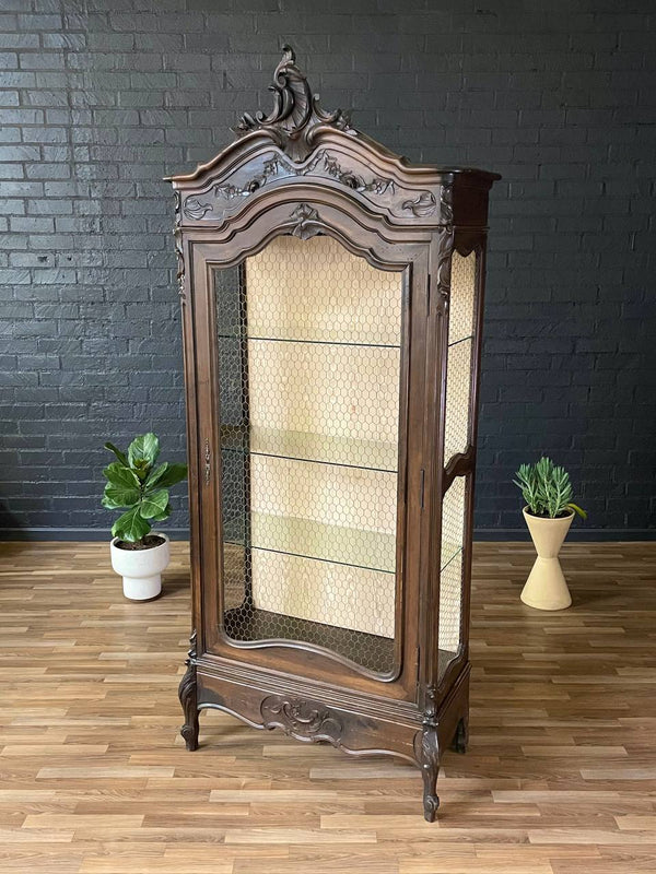 Antique French Louis XVI Armoire Display Shelf Cabinet, c.1940’s